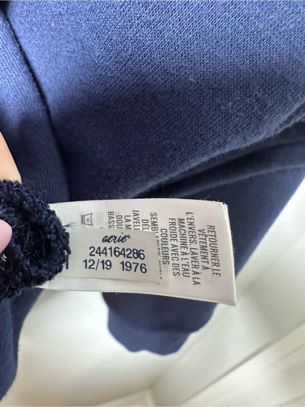 Aerie XXL Navy Blue Oversized Quarter Zip Pullover Sweatshirt - Picture 5 of 10